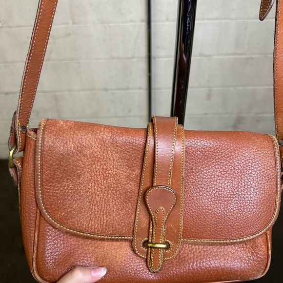 Dooney & BourkeVintage All Weather Leather Tan Esquestrian Saddle Bag - Picture 6 of 7
